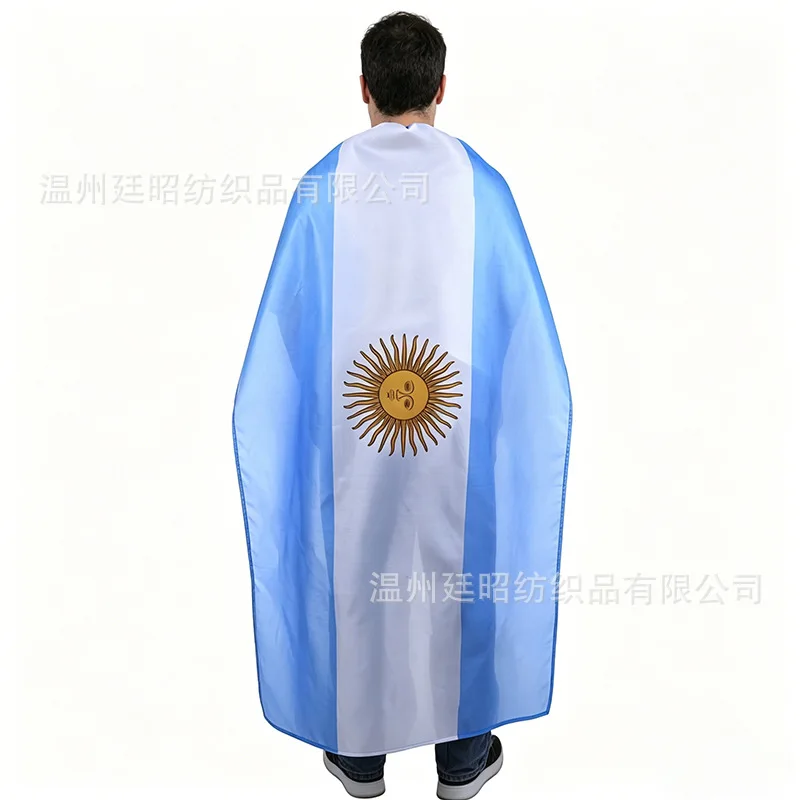 Bandeira de ombro Argentina 90x150cm em poliéster, para uso interno e externo, Super Poliéster, futebol, 3x5 pés, bandeiras ARG