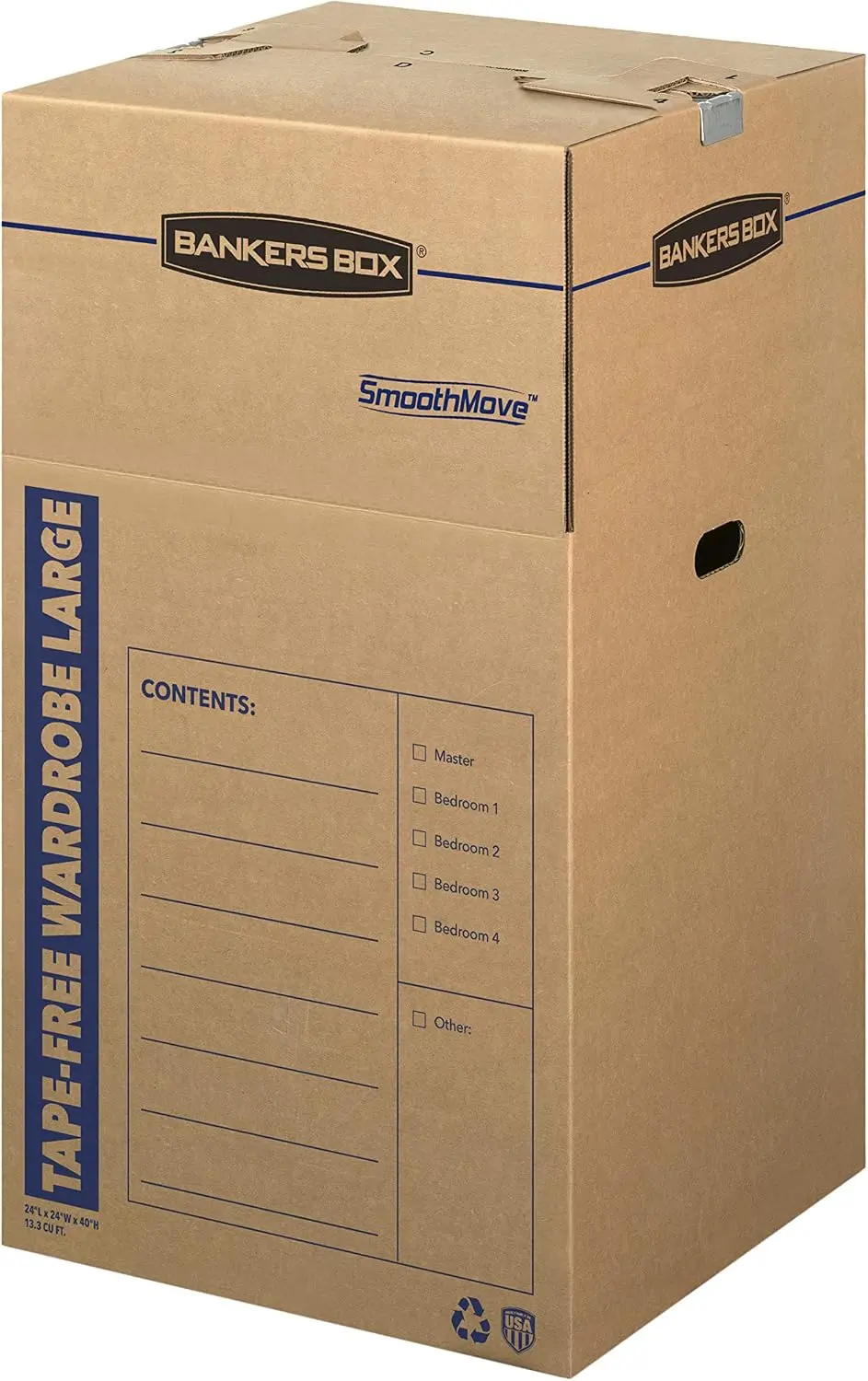 3-Pack Tall Tape-Free Wardrobe Moving Boxes, 24
