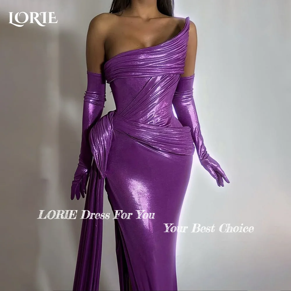 LORIE فستان سهرة مثير بحورية البحر لامع على شكل قلب الأميرة للحفلات الراقصة فستان مثير من الجلد اللامع سباركلي للحفلات مخصص بدون Golve