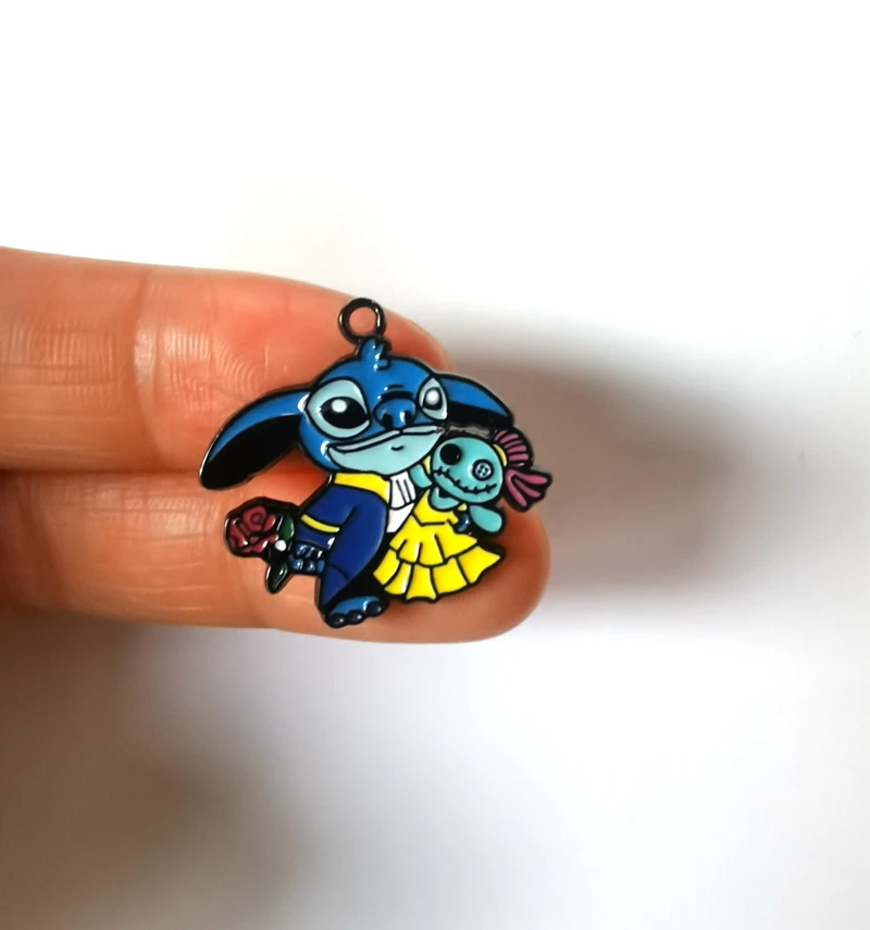 

Lot cartoon 10 PCS Halloween stitch Charm Earrings DIY Key chain Necklace Pendant Bracelet Jewelry Handmade Findings Gift