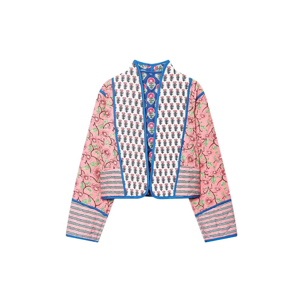 

Осенне-зимняя новая женская одежда, модная простая и универсальная хлопковая короткая хлопковая одежда с двусторонним принтом