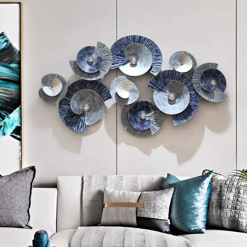 3D gradient wrought iron wall art pendant living room sofa background decor entrance hanging ornament creative home decor
