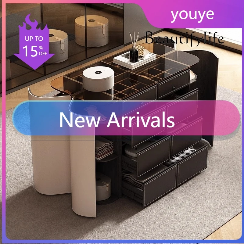 

A45 Cloakroom Nakajima Counter Italian Light Luxury Simple Modern Double-sided Curved Jewelry Cabinet Storage Display