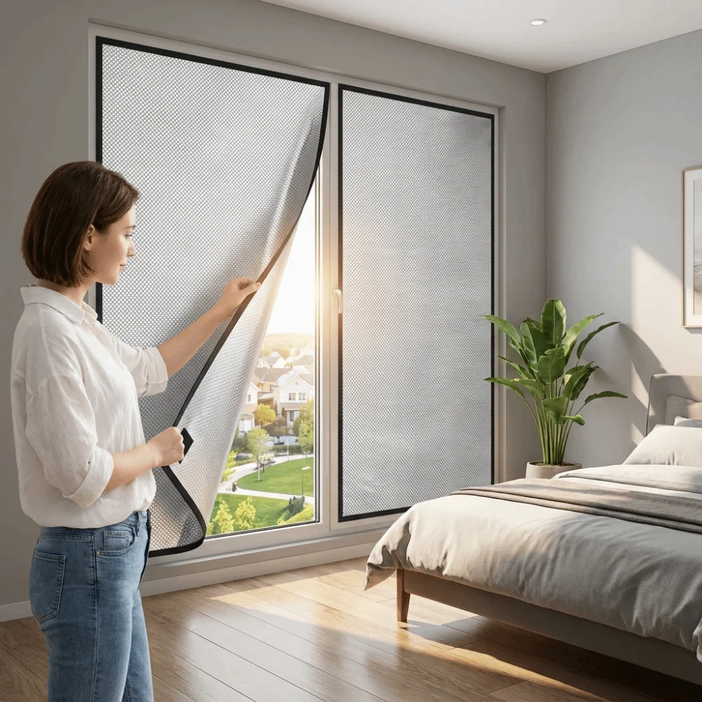 No Adhesive Aluminum Foil Magnetic Barrier Anti-UV Light-Blocking Window Sun Shade Film Cooling Sunshade Protector Pad