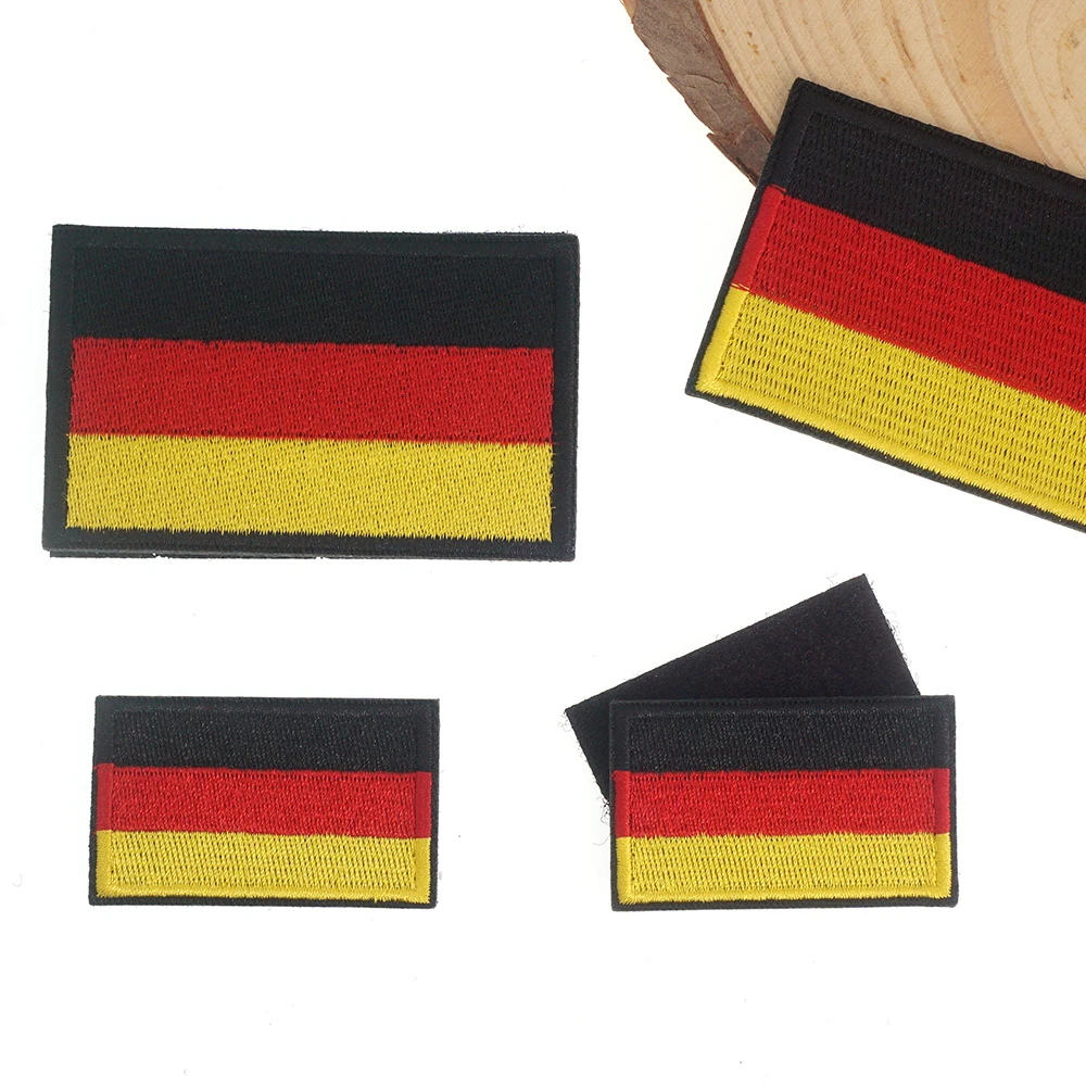 5PCS/1PC German Flag Embroidered Patch Germany Hook & Loop Shoulder Badge Applique Iron On for Clothes Accessories