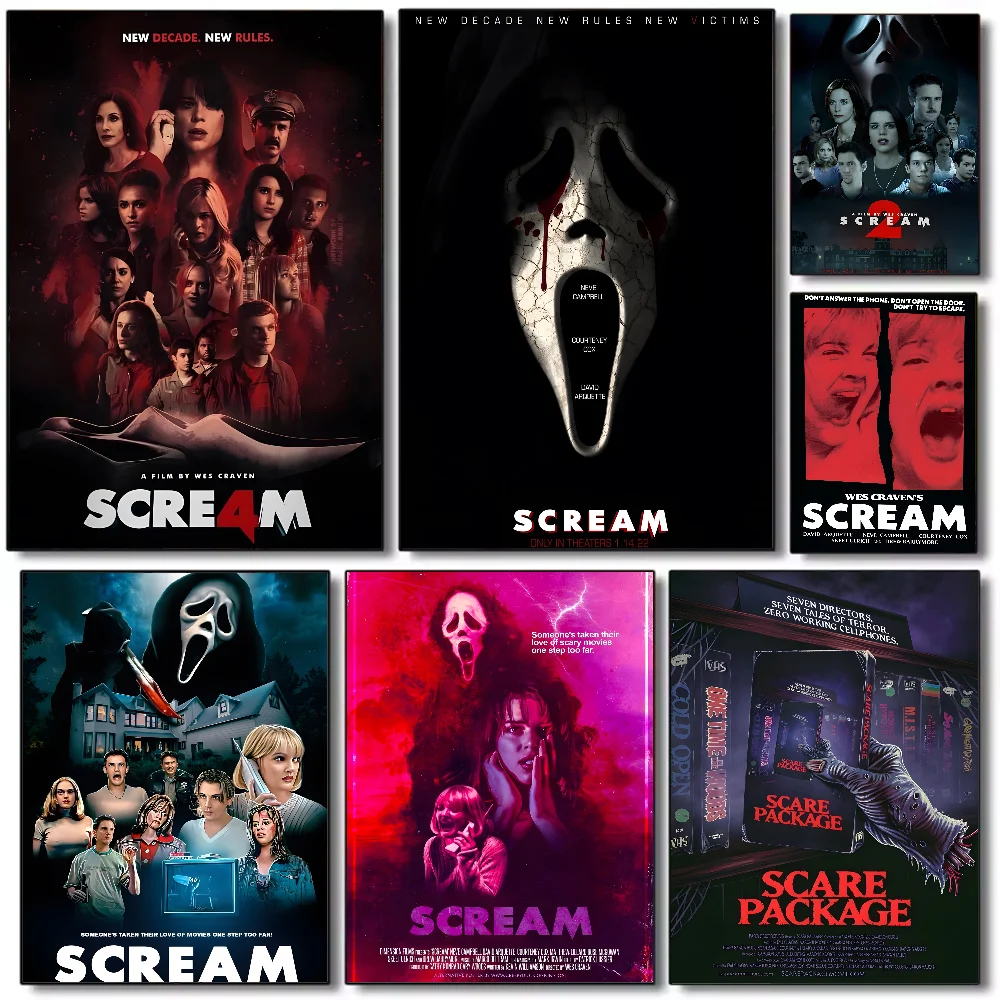 

Horror Thriller Movie S-ScreaM Poster HD art sticky wall waterproof home living room bedroom bar aesthetic decoration
