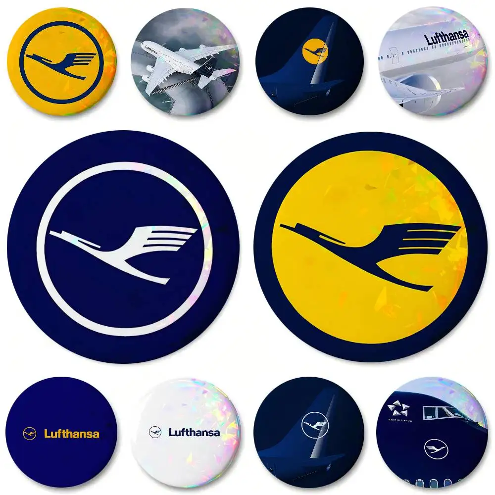 Classic Airline Lufthansa Round Badge Lapel Pin Backpack Clothing Jewelry Accessories Gift Brooch