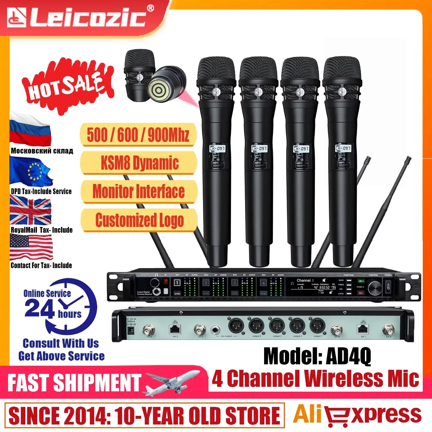 

Leicozic Профессиональный беспроводной микрофон KSM11 KSM8 Радиосистема 4-канальный микрофон Гарнитура Микрофон Петличный микрофон для сцены