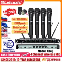 Leicozic micrófono inalámbrico profesional KSM11 KSM8 sistema de Radio micrófono de 4 canales auriculares micrófono Lavalier Microfono para escenario