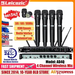 Leicozic Professional Wireless microphone KSM11 KSM8 Radio System 4-Channel Microfone Headset Mic Lavalier Microfono For Stage