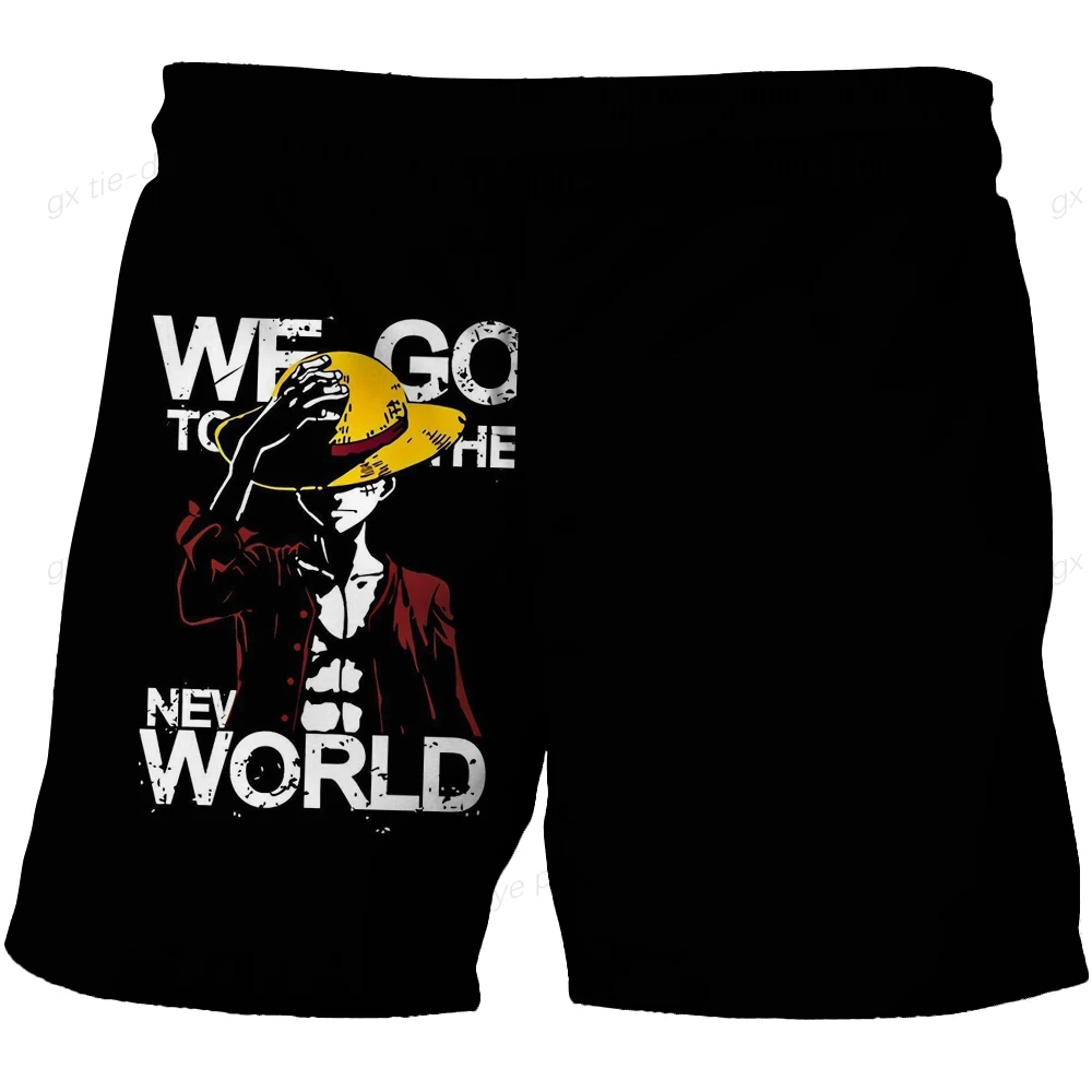 Fashion One Piece Luffy pants For Kids Girls Boys Harajuku Beach children Couples Clothes 3D Cartoon Print shorts pant