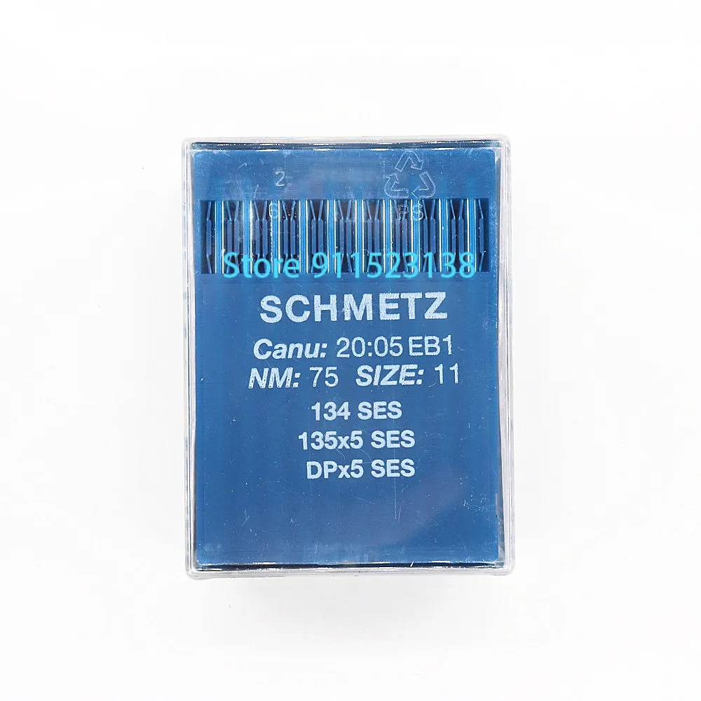 100 Pcs Genuine Schmetz Sewing Needle 134 SES 135x5 SES DPx5 SES Nm 65/9 70/10 75/11 80/12 90/14 For Industrial Sewing Machine