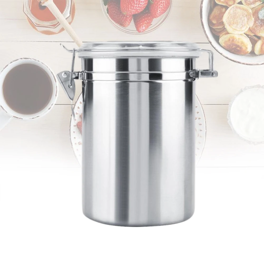 

Stainless Steel Sealed Cans 1062ml Rustproof Food Storage Tank Coffee Beans Snacks Container Home Kitchen Tool Moisture
