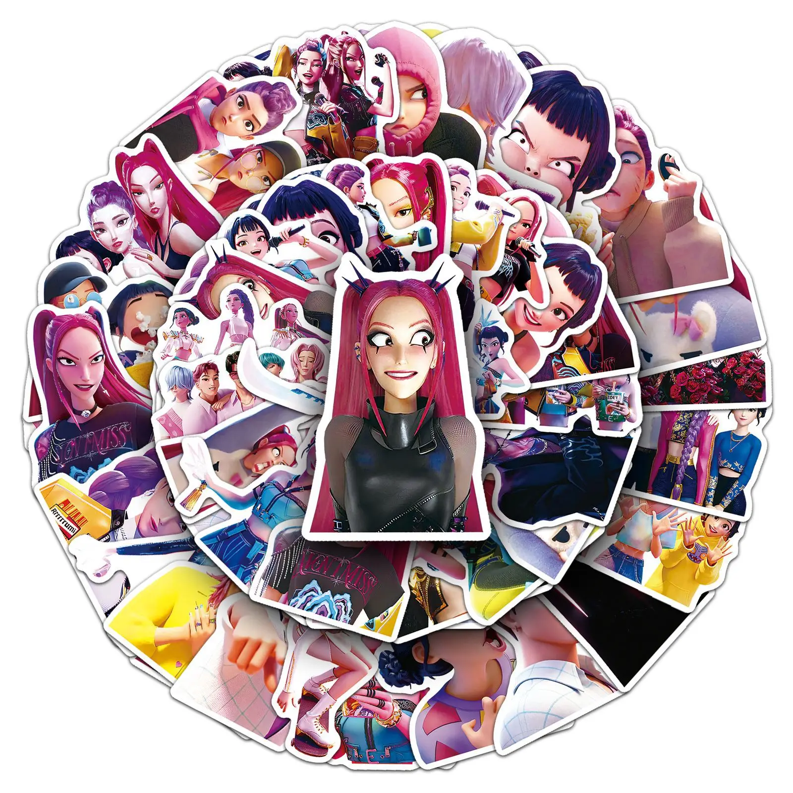 Urocze naklejki anime Kpop Demon Hunter, kreskówkowe naklejki do zaklejania, wodoodporne, do samodzielnego tworzenia, scrapbookingu, artykuły papiernicze, słodkie naklejki na prezent.