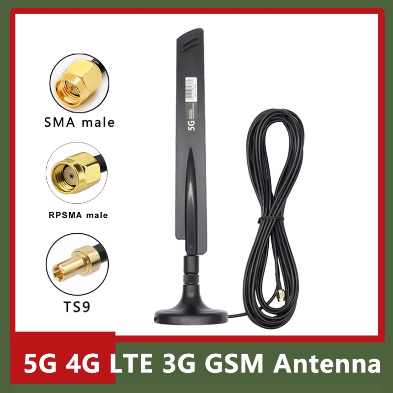 

TS9 SMA 600 ~ 6000 МГц 5G 4G GSM Wi-Fi Omni Антенна Полнодиапазонный усилитель CPE Pro Маршрутизатор Беспроводная сетевая карта Усилитель мобильного сигнала