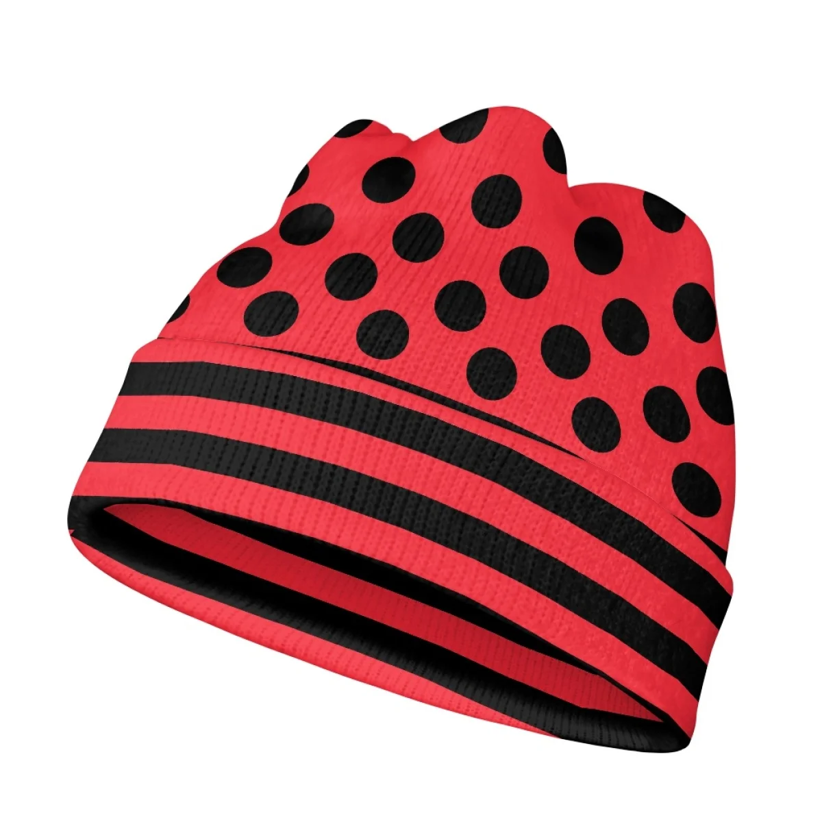 HYCOOL Autumn Winter Hats Polka Dots Print Beanie For Men Knitted Hat Fashion Hat for Adults Gift For Women Men