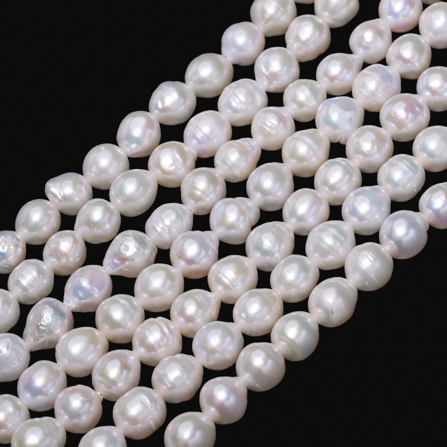 7-8 مللي متر AA الأبيض AK حبات لؤلؤ المياه العذبة البيضاوي اللؤلؤ الخرز لصنع المجوهرات DIY بها بنفسك النساء أساور إكسسوارات عقد