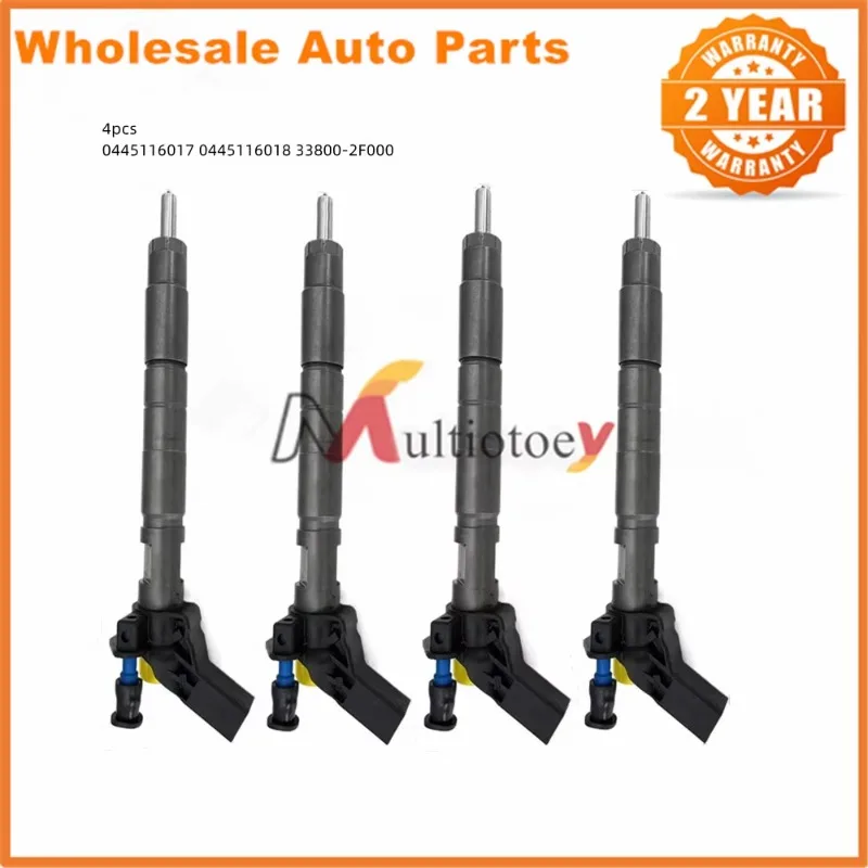 (Set of 4) Diesel Fuel Injector Nozzle 0445116018 33800-2F000 For Bosch Hyundai Santa Fe Kia Sportage Sorento 2.2 CRDi 2009-