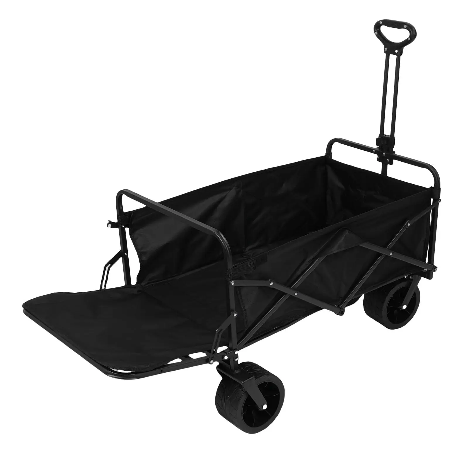 Folding Wagon Cart, 150L Foldable Wagons Carts with Tailgate, 330LBS Utility Wagon for Shopping, Garden, Beach