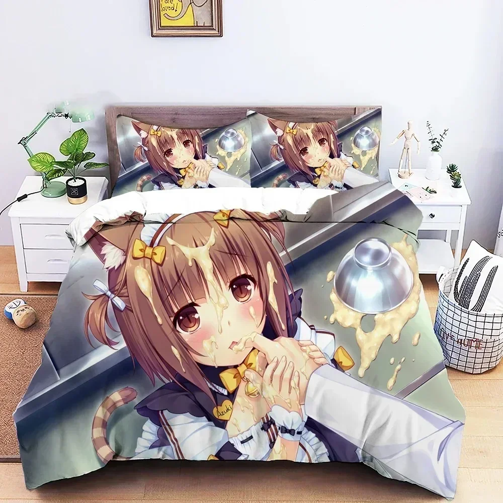 

Anime Nekopara Sexy Girl Bedding Set Duvet Cover Sheet Printed Bed Set Pillowcase Bed Full Queen King Size Comforter Bedroom