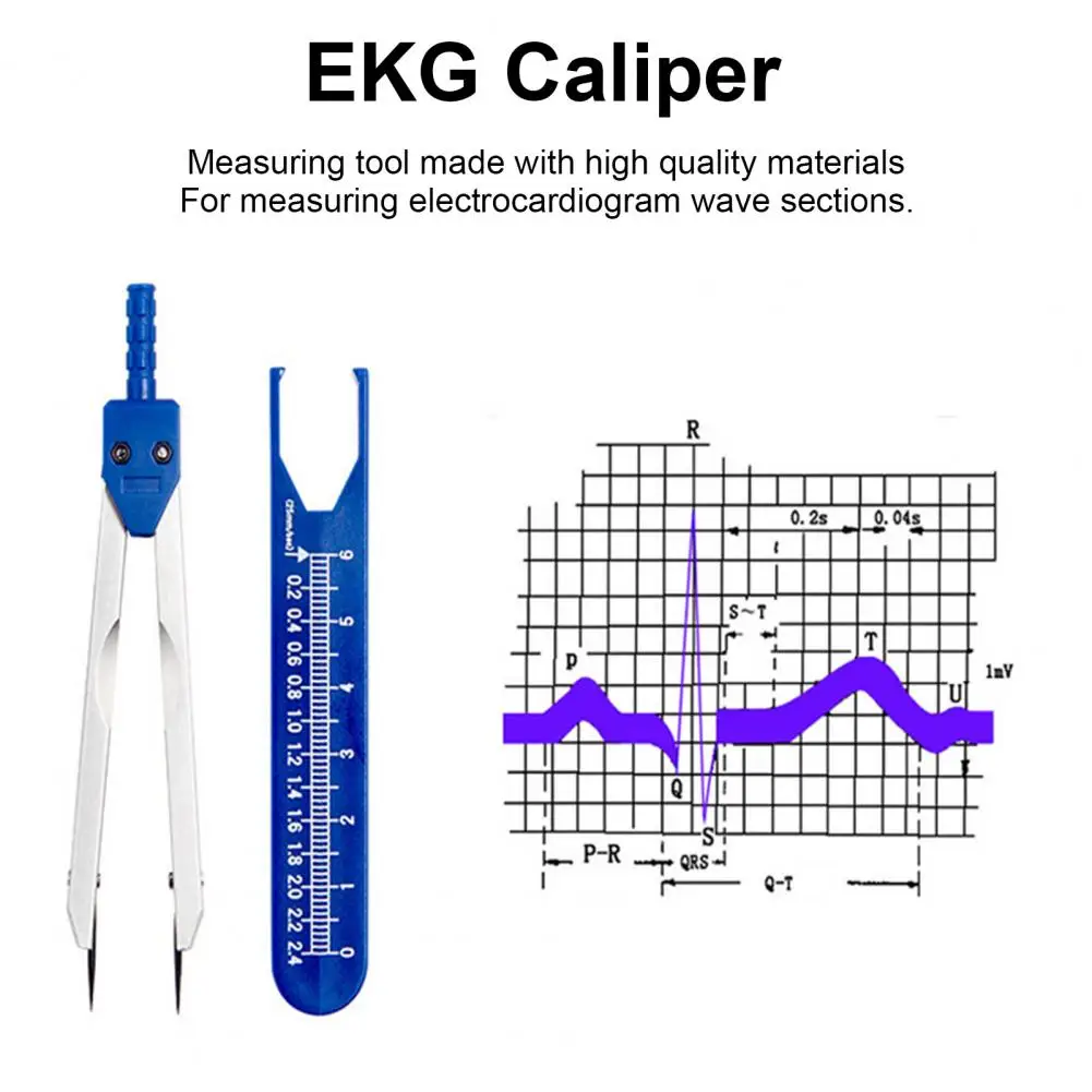 ECG Calipers Compasses High Precision Measuring Tool Professional Non-Slip EKG Caliper Drafting Students Compass