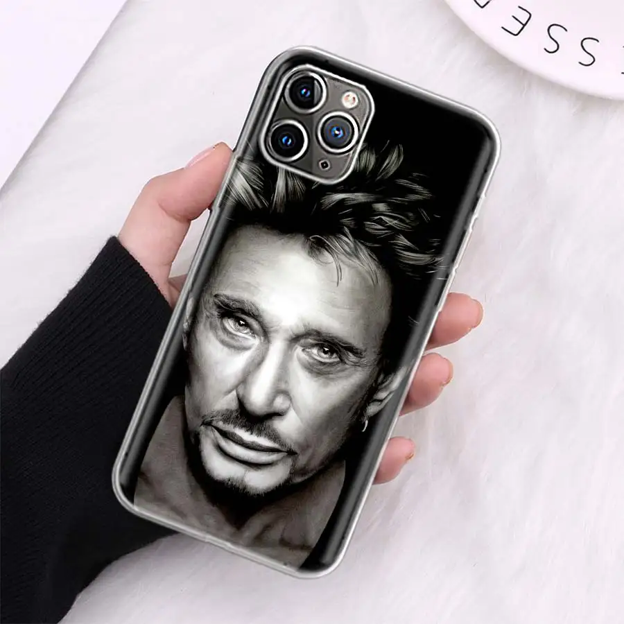 Johnny Hallyday Music Black Phone Case For Apple Iphone 12 Mini 14 13 15 Pro Max 11 X XS XR 16 Plus Funda Cover Shell C