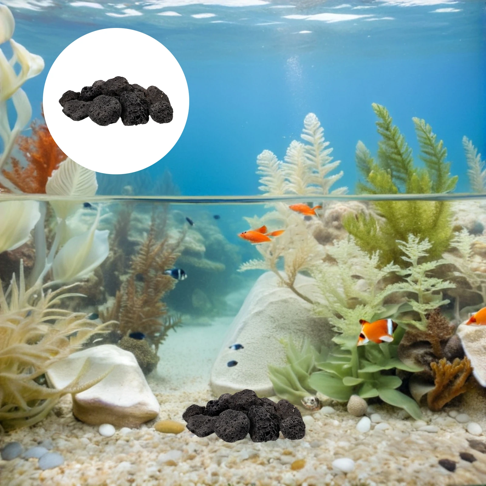 

1Pack Volcanic Stone Decorations for Fish Tank Potted Plants Aquarium Supplies Color Variation Volcanic Stone