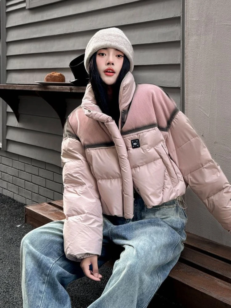 Fashion Street Down Jacket 2025 Winter New 90% White Duck Puffer Coat Women's Thickened Warm Bread Clothes Short Parkas Outwear