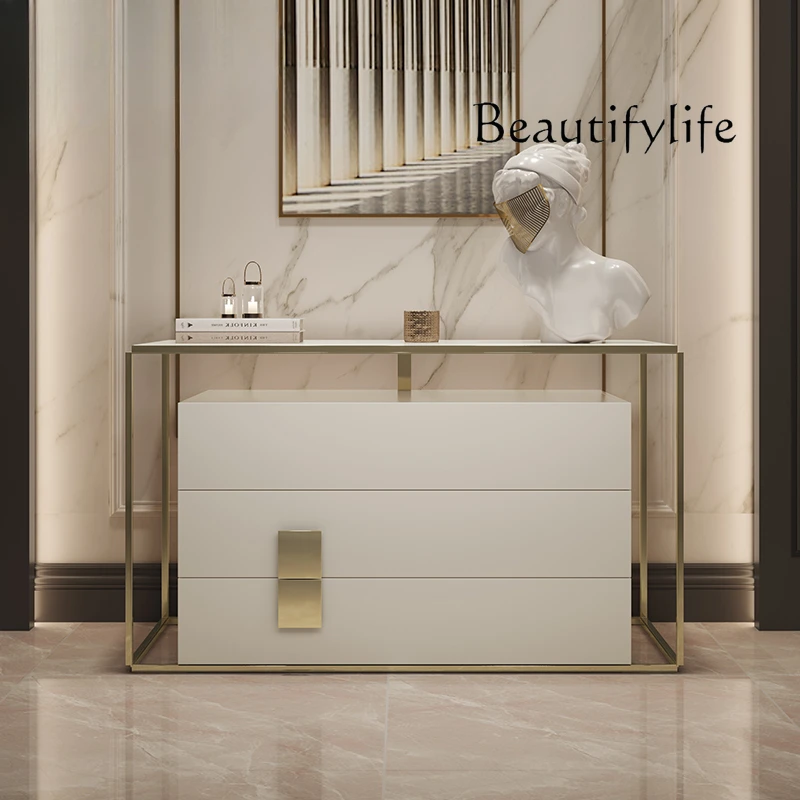 

Italian-style chest villa entrance foyer decorative entrance cabinet simple aisle dining side cabinet