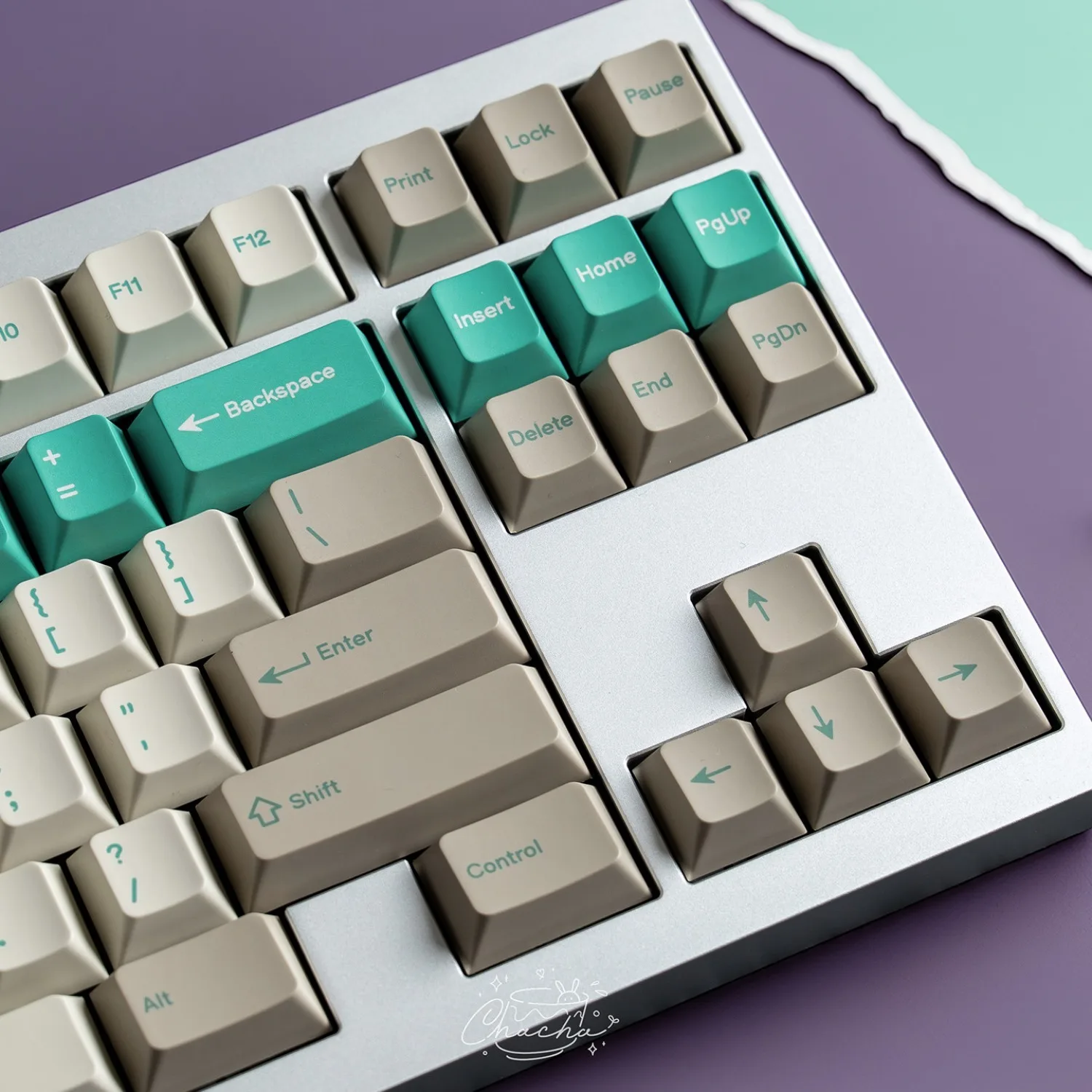 PBTfans Budgerigar Keycap Ergonomic Thermal Sublimation Cherry PBT Front Carving Cute Cartoonanime Point Key Cap for MX Switch