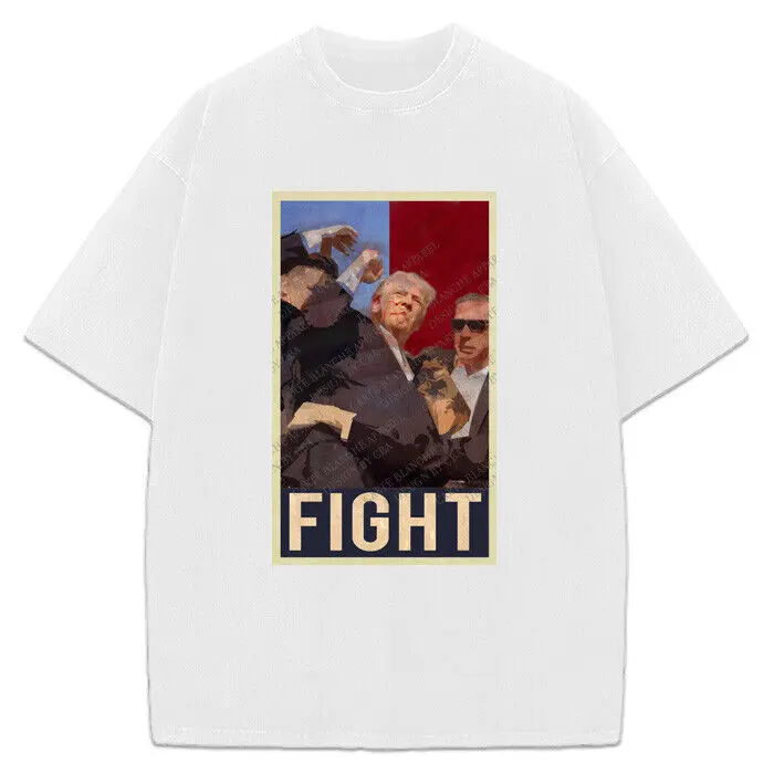 Donald Trump FIGHT Holding Fist President 2024 Victory Custom Graphic T-Shirt