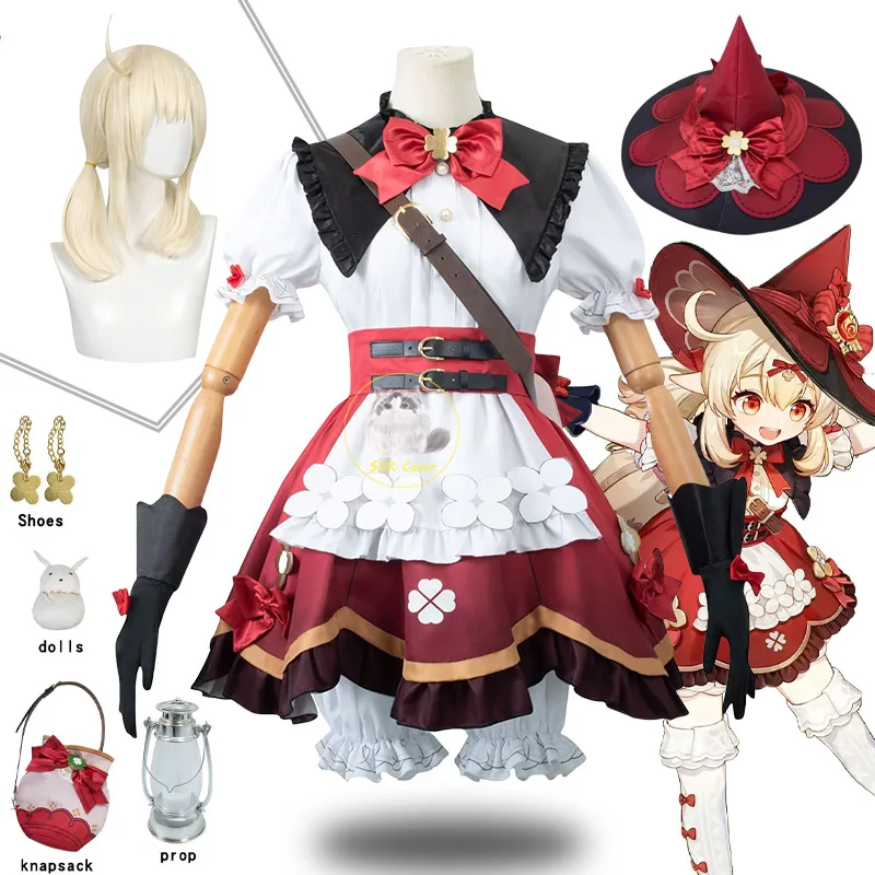 

Klee Cosplay Blossoming Starlight Genshin Impact Cosplay Klee Skin Costumes Wig Hat Halloween Party Outfits for Comic Con Girls