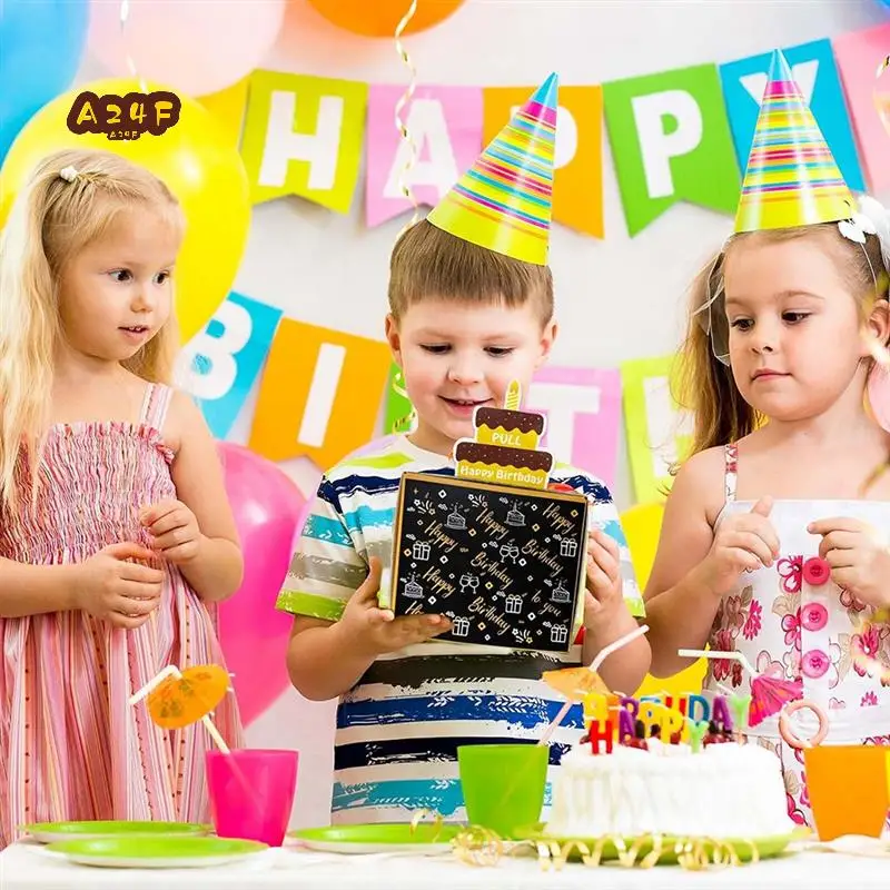 

A24F-Birthday Box Money Box For Cash Gift Pull For Cash With Pull Out Birthday Day Card And 30Pcs Transparent Bags A Gift