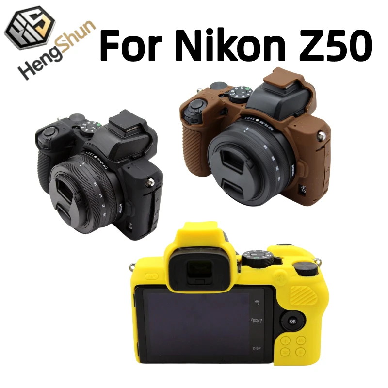 For Nikon Z50 Silicone Skin Rubber Body Cover Soft Silicone Armor Protective Skin Case + 1PCS Free Tempered Film