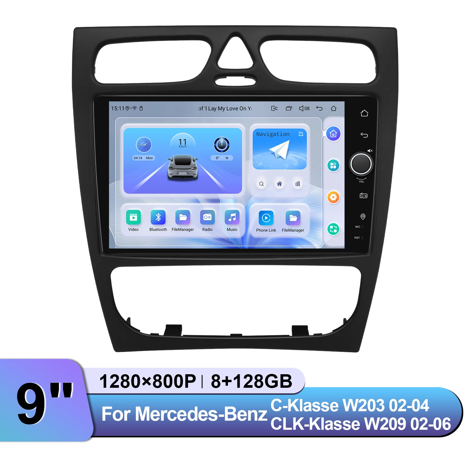 New 9 inch Android Car Stereo Radio GPS Navigation For Mercedes-Benz C-Klasse W203/CLK-Klasse W209 2002-2006 Multimedia Player