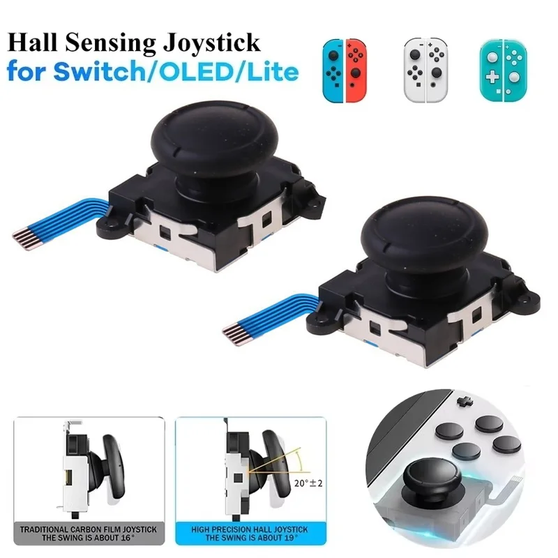 1-2 pièces pour Nintendo Switch/Lite/OLED Joycon, stick analogique sans dérive, interrupteur électromagnétique Hall, joystick sans effet Hall, manette Joy-Pad