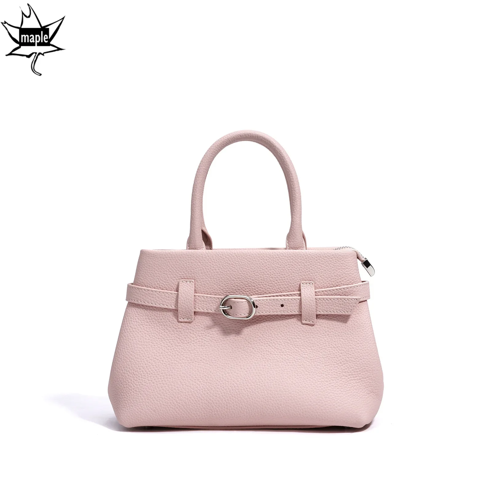 New 2025 Spring Pink Matcha  Exquisite and Compact Tote Small Genuine Cow Leather Women Shoulder Crossbody Bag