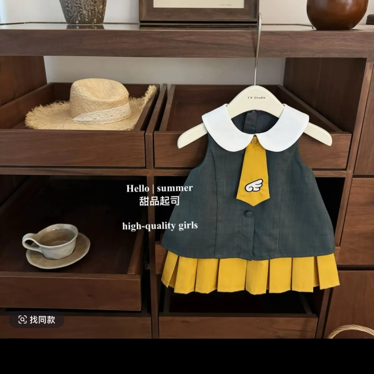 

82-130cm Kids Girls' Dress Summer Children's Vest Dress Baby Academy Skirt