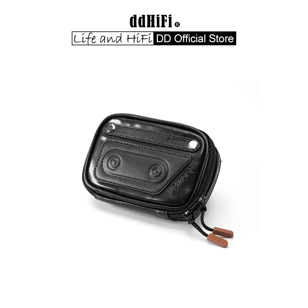 Image of DD ddHiFi CZ120B Retro-Kassetten-Stil Kopfhörer-Aufbewahrungstasche, stoßfest mit YKK-Reißverschluss für TWS IEM Audiophile-Zubehör, Schwarz
