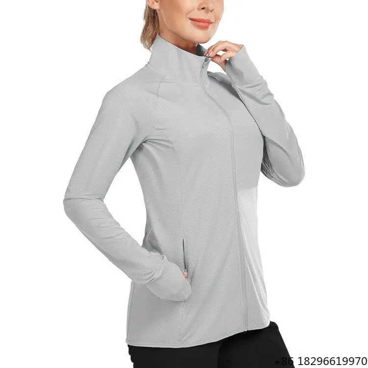 Women Hooded Zip Up UPF50+ Sun Protection Jacket Lightweight Quick Dry Outdoor Hiking Daily Casual Coat
