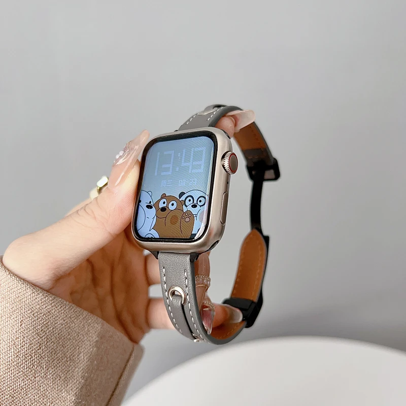 حزام المغناطيسي ل سوار ساعة يد آبل ، الرجعية الجلود سوار ، iWatch سلسلة 9 8 SE 4 3 الترا 2 ، 44 مللي متر ، 41 مللي متر ، 49 مللي متر ، 45 مللي متر ، 38 مللي متر ، 42 مللي متر