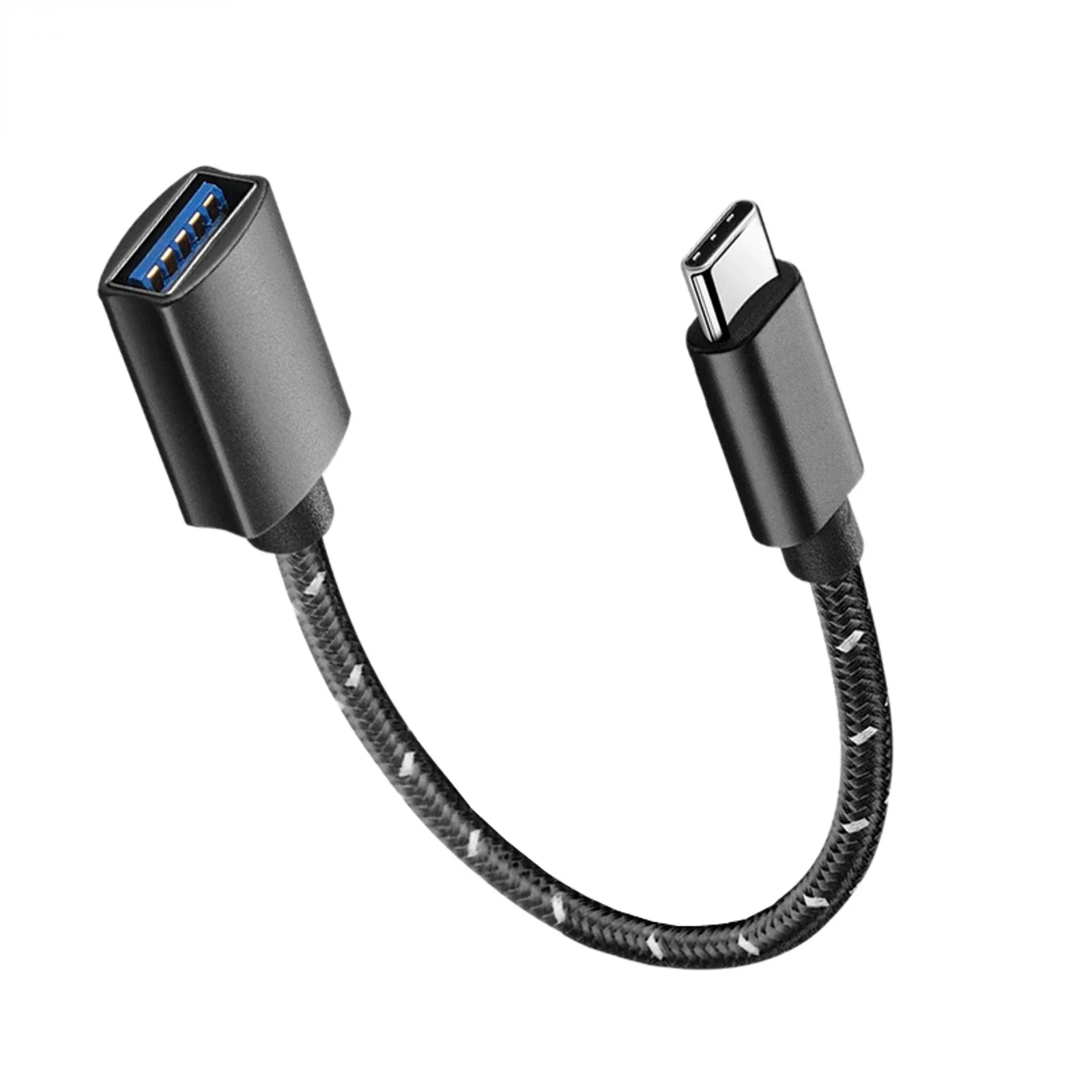 Portable OTG Adapter 10Gbps Type C to USB 3.2 Female Braided Cable for Samsung Huawei MacBook Pro Charging Data Extension Cable
