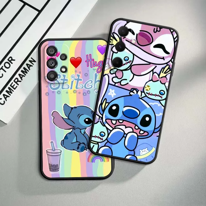 

Art Couple Lilo&Stitch Phone Case For Samsung A42 A41 A35 A34 A33 A32 A25 A24 A23 A21s A04 A03 Note 20 Ultra 5G Black