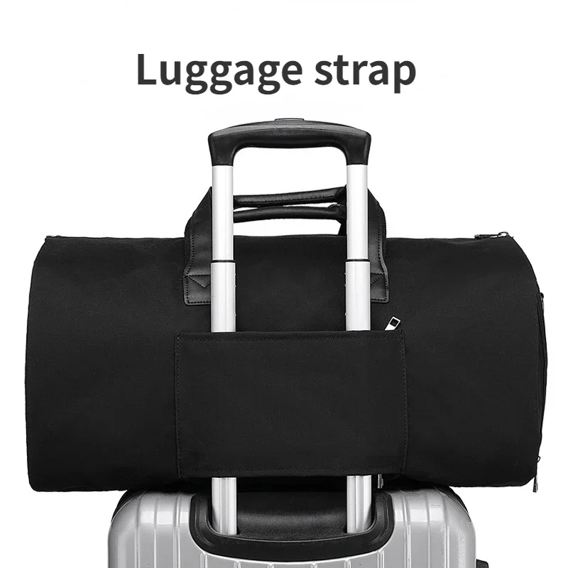 Sac de Voyage Multifonction en Cuir Trempé pour Homme, Bagage de Grande Capacité, Étanche, Poches pour Chaussures