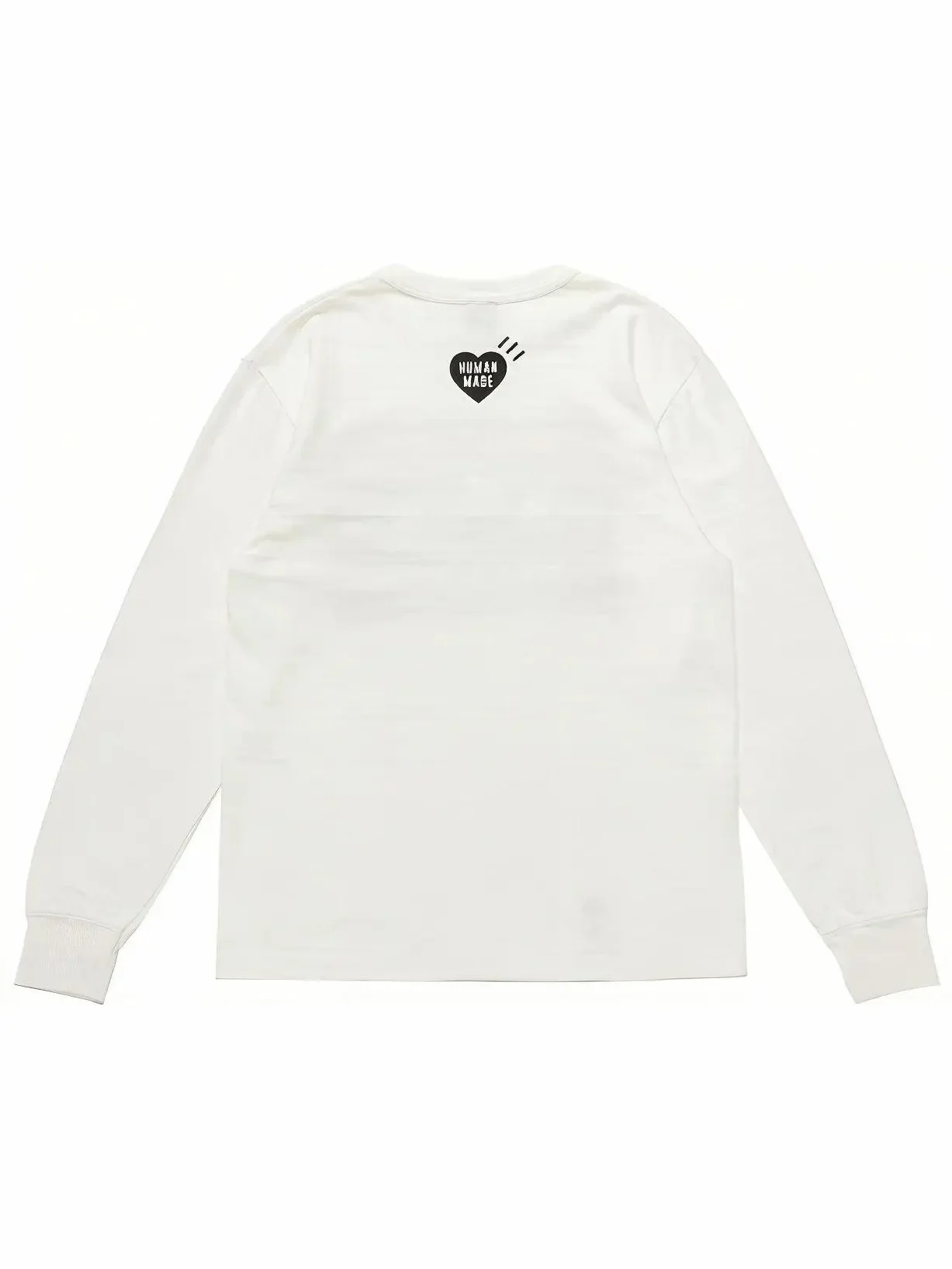 HUMAN MADE Heart Graphic L/S T Shirt Letter Print Crew Neck Unisex Boxy Cotton Japan