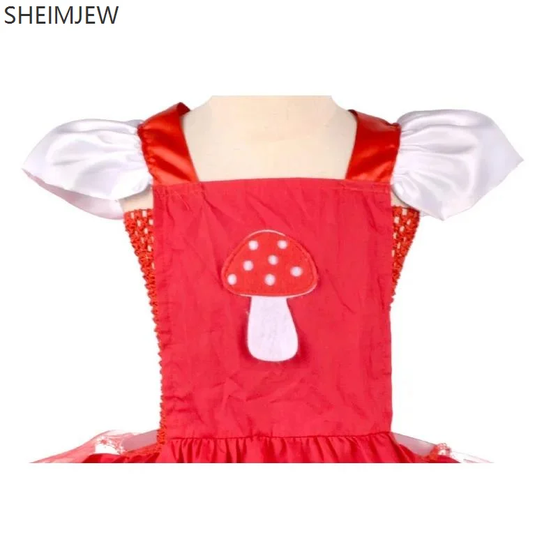 Meninas cogumelo saia halloween cogumelo carnaval festa traje bonito crianças festa de aniversário cosplay vestido vermelho conjunto lolita ballet