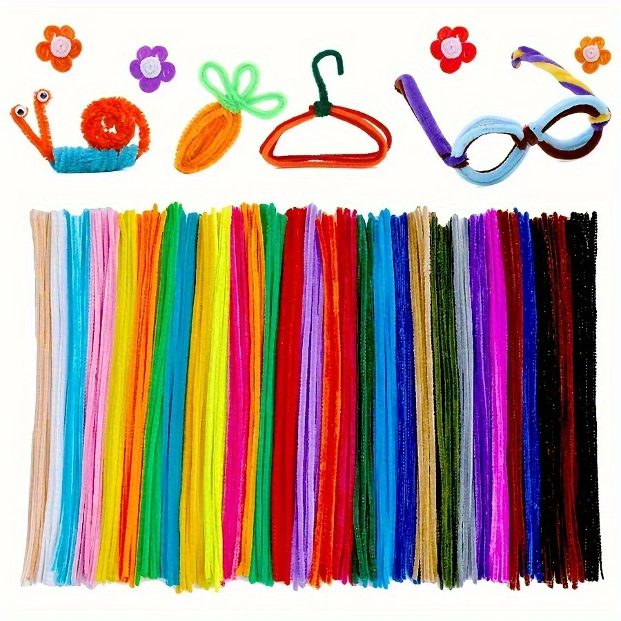 202 Stück 30 cm Bunte Pfeifenreiniger in Großpackung - 30 Sortierte Leuchtende Farben Chenille-Stiele, DIY Bastelbedarf für Partydekoration ZSY