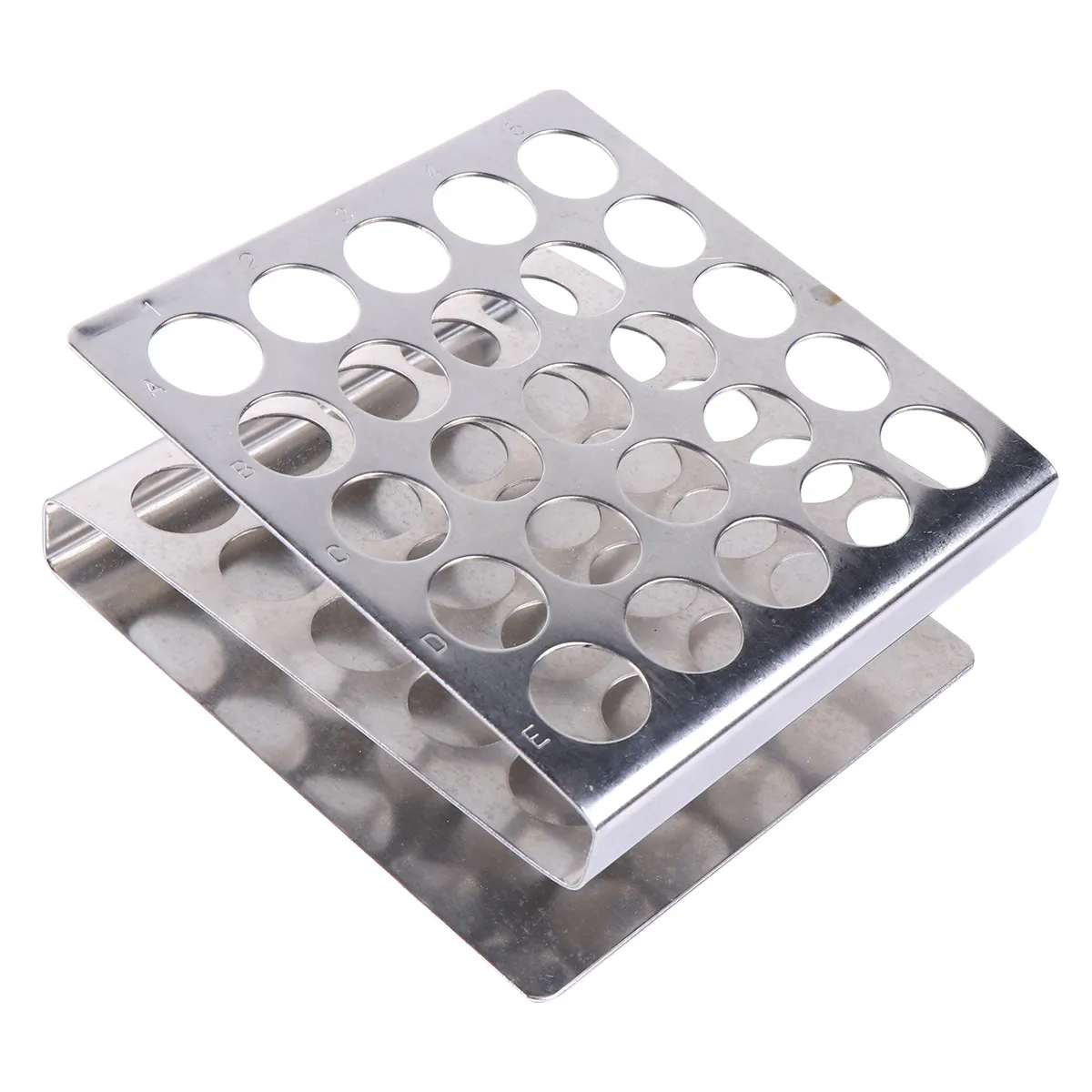 Vents Test Tube Rack Holder Thickened Centrifuge Tube Organizer School Laboratory Supplies Test Stand Silver view 2