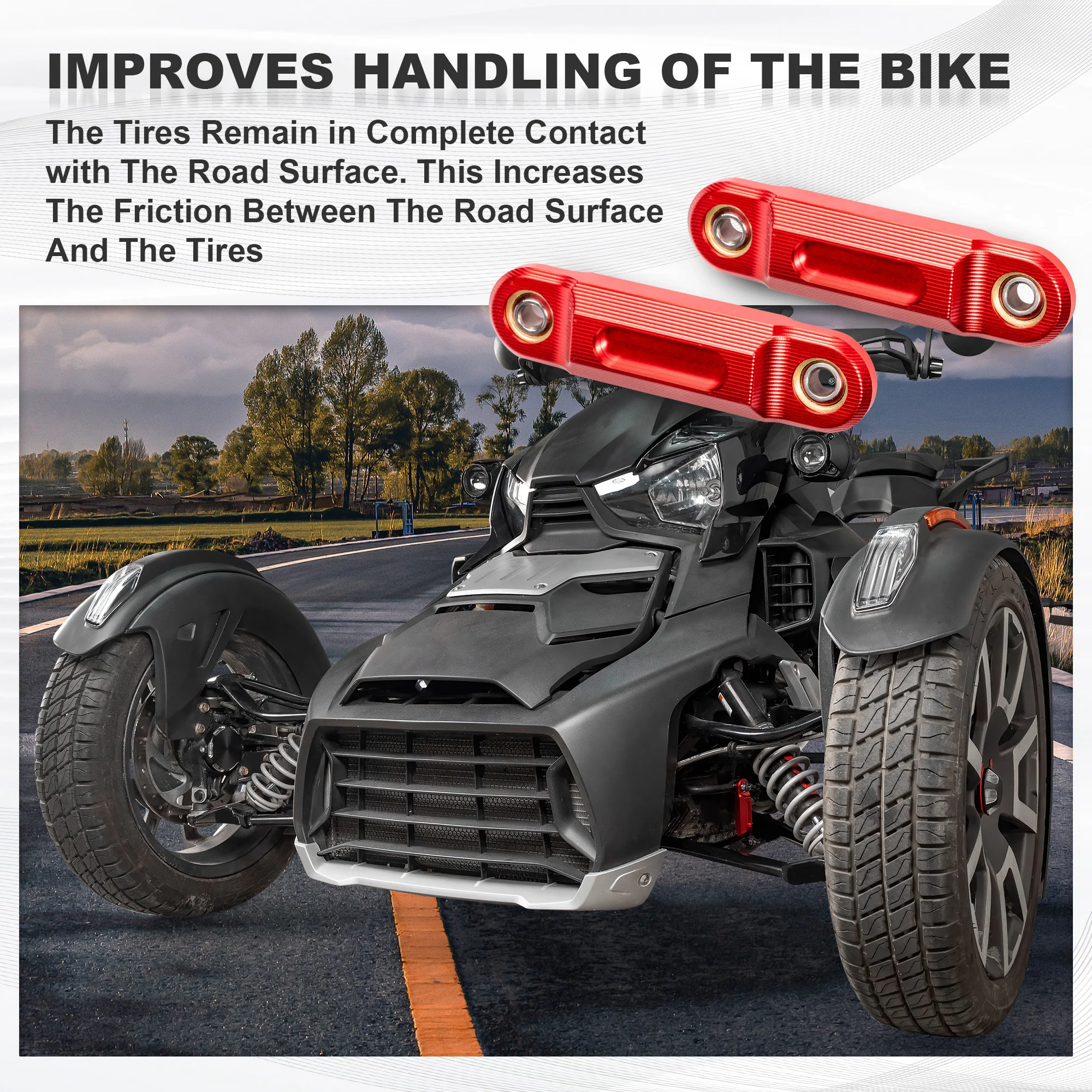 Built-in Red 6mm Heim Joint Set for Can-Am Ryker All Modles Motorcycle Accessories High Quality Aluminum Sway Bar End Links