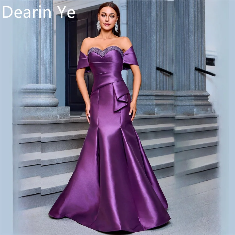 

Customized Saudi Arabia Dearin Off-the-shoulder A-line Floor Length Skirts Fold Bespoke Occasion Dresses Formal Dress Evening Pr